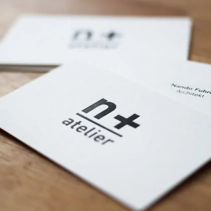 Visitenkarten mit schwarzer Heißfolienprägung auf Metapaper exrarough 430g/qm