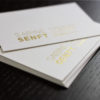 Visitenkarten mit metapaper Heißfolienprägung metallic champagner Visitenkarten mit metapaper Heißfolienprägung metallic champagner