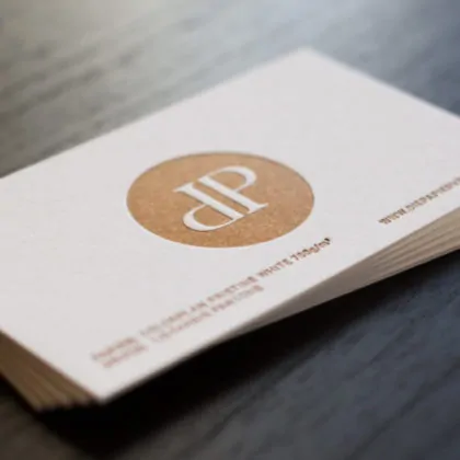 Visitenkarten Colorplan 700 g/qm mit Letterpress Kupfer