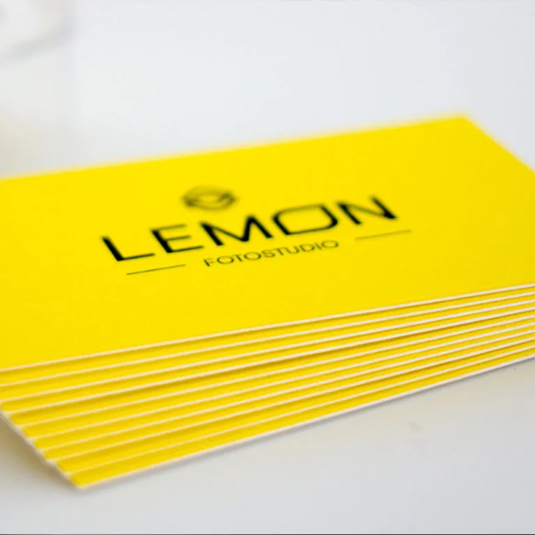 Colorplan Visitenkarten kaschiert factory yellow und weiß Colorplan Visitenkarten kaschiert sandwichkarten