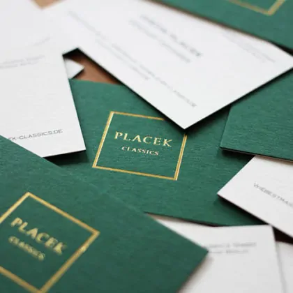 Colorplan Visitenkarten kaschiert zweilagig mit Folie gold metallic