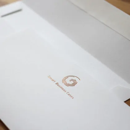 Businessset mit Folienprägung in LUXOR 355 Kupfer Rósegold