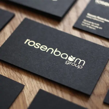 Blackmagic schwarze Visitenkarten mit Heißfolienprägung