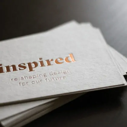 Graupappe Visitenkarten Karten mit Folienprägung metallic