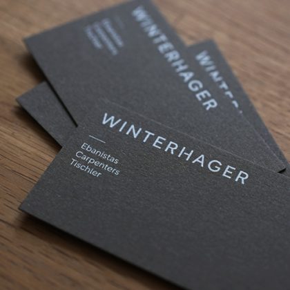 Recycling Visitenkarten mit Weißdruck