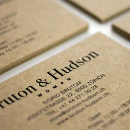 Altpapier les naturals karten visitenkarten mit Heißfolie schwarz