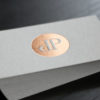 Colorplan Graukarton Visitenkarten fein mit Folienprägung Graukarton Colorplan Visitenkarten mit Heißfolie kupfer roségold