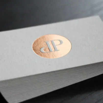 Graukarton Colorplan Visitenkarten mit Heißfolie kupfer roségold