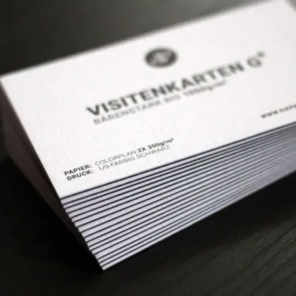 Sandwich Visitenkarten kaschiert 3 lagig mit Sonderfarbe bedruckt