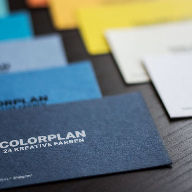 Durchgefarbte Farbige Visitenkarten Von Colorplan