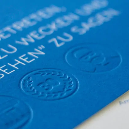 Metapaer extra rough Karten mit Tiefprägung und Sonderfarbe