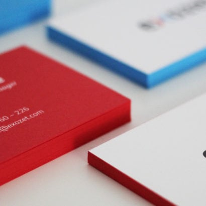 Visitenkarten mit Farbschnitt Sonderfarbe