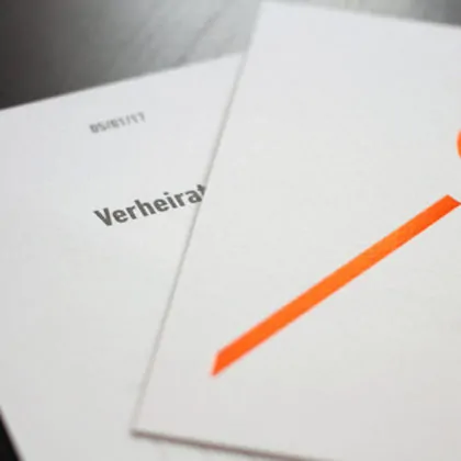 Hochzeitskarten Einladungskarten mit Druck und Heißfolie Prägung orange metallic