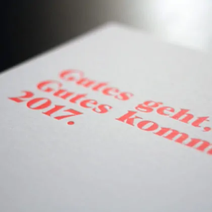 Letterpress Karten Compliment card mit neon Farbschnitt