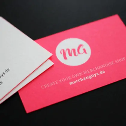 Neon Visitenkarten mit Farbschnitt