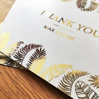 Karten mit Heißfolie gold