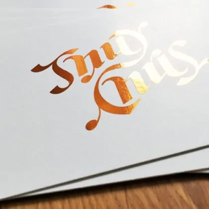 karten mit heißfolie kupfer metallic