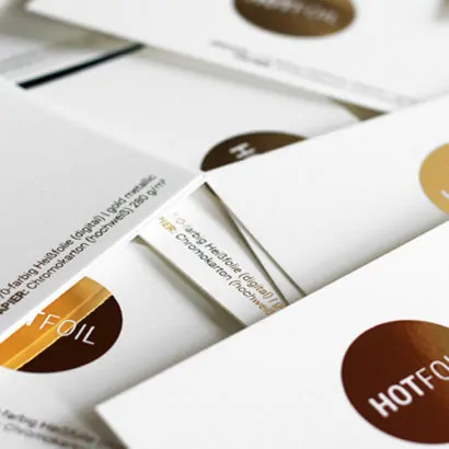 Chromokarton Visitenkarten mit Foliendruck gold