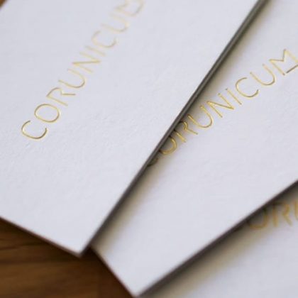 weißer Naturkarton Visitenkarten mit gold Folie