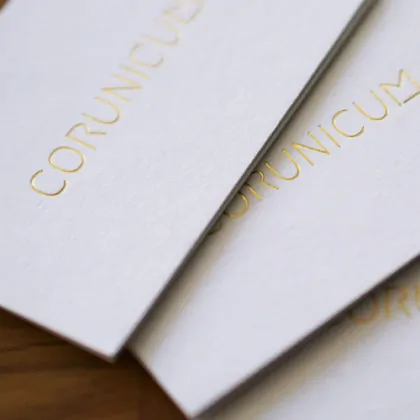 weißer Naturkarton Visitenkarten mit gold Folie