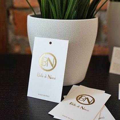 Hangtags gold champagner geprägt mit Lochung