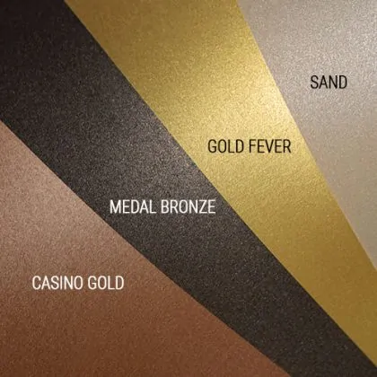 metallisches Papier majestic Farben gold kupfer bronze sand