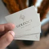 Heissfolienpraegung Rosegold kupfer metallic heißfoliengeprägte Visitenkarten grau