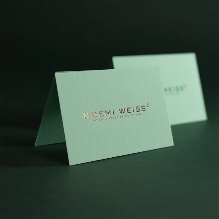 Colorplan Visitenkarten Park Green mit Heißfolie Roségold Visitenkarten park green mit roségoldener Folie