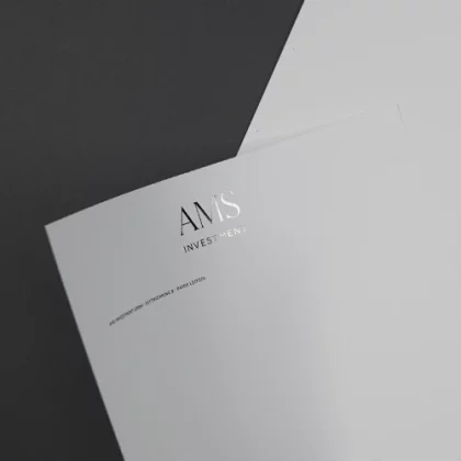 Briefpapier mit Heißfolienprägung