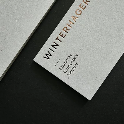 Graukarton Visitenkarten Heißfoliengeprägung
